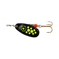 Mepps Black Fury | chartreuse dots gallery