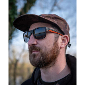 Fox Collection Black Orange Shades – Grey Lens