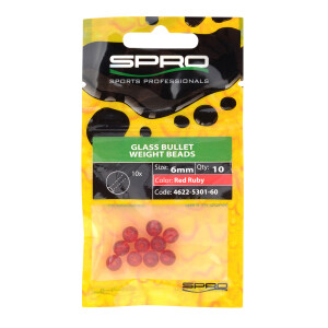 SPRO Round Glass Beads Red Ruby Rot