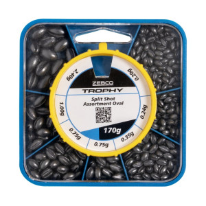Zebco Trophy Oval Split Shot Assortment 170g