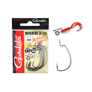 Gamakatsu Worm 330 Bottom Jigging Hooks Offsethaken 4/0