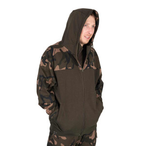 Fox LW Khaki/Camo Split Zip Hoody | L