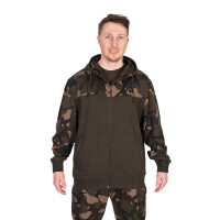 Fox LW Khaki/Camo Split Zip Hoody | L