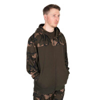 Fox LW Khaki/Camo Split Zip Hoody | L