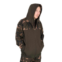 Fox LW Khaki/Camo Split Zip Hoody | L