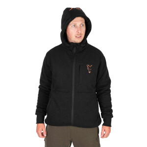 Fox Collection Sherpa Jacket Black & Orange | XL
