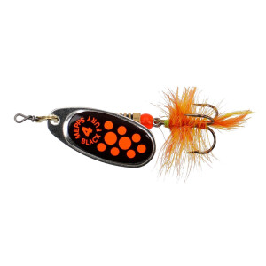 Mepps Black Fury Mouche (Fliege) | orange dots Gr. 4